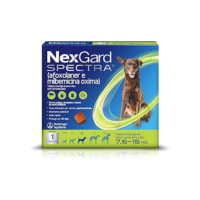 NexGard Spectra Antipulgas e Carrapatos e Vermífugo para Cães de 7,6 a 15kg - 1 tablete