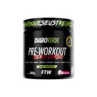 Pre Treino Pre Workout Zero Carbo com Creatina Pote 300g Sabor Pink Lemonade FTW - DIABO VERDE