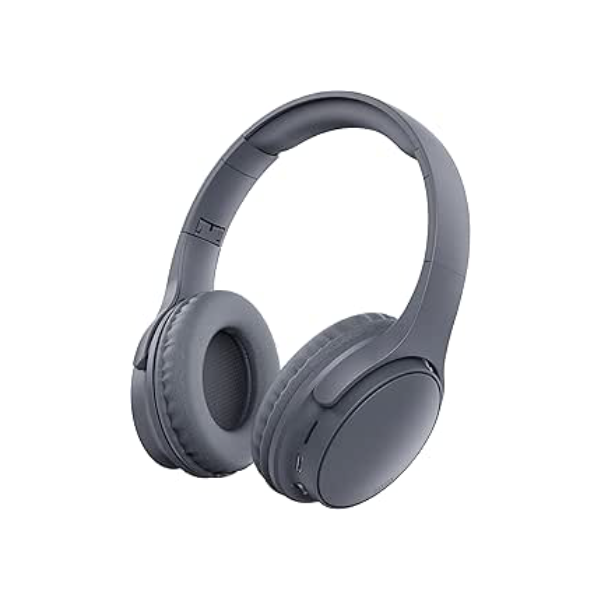 Fone De Ouvido Bluetooth 5.4 Headphone Sem Fio Fone Corrida Academia Com Cancelamento de Ruído On-ear com Microfone HD, Cancelamento de Ruído, Compatível com PC e Smartphone (Cinza)