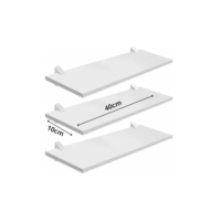 PRAT.K Kit 3 Prateleiras Brancas 1,5x10x40 cm – Com Bucha (Decorare), Compactas e Versáteis