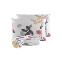 Jogo Lençol Casal 3pç 400 Fios Hipercal Conforto Macio Cor Floral Nude Desenho Do Tecido Estampado