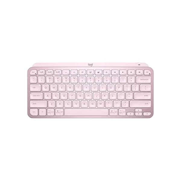 Teclado sem fio Logitech MX Keys Mini com Iluminação Inteligente, Conexão USB ou Bluetooth Easy-Switch para até 3 dispositivos e Bateria Recarregável - Rosa