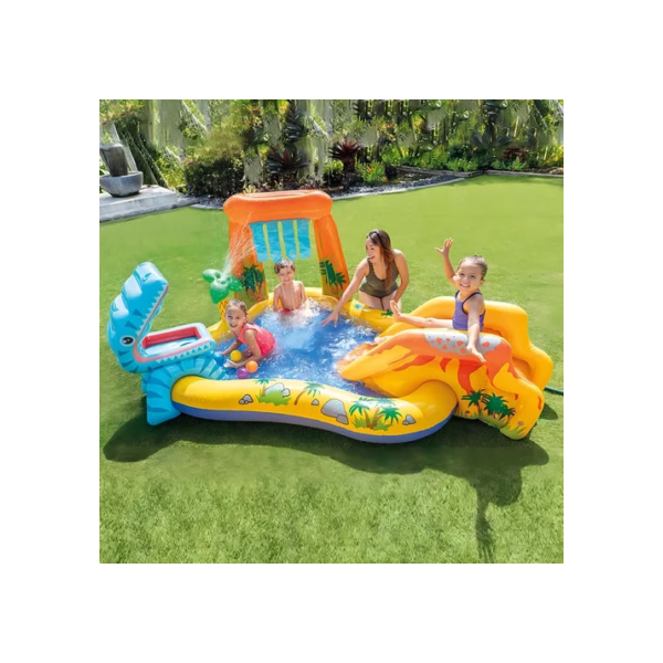Piscina Playground Centro De Diversões Dinossauro Intex 310l