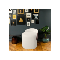 Puff Encosto Corino Bouclé Confortável Resistente Decorativo Yuri