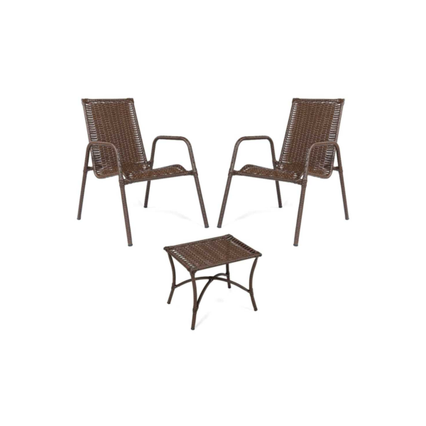 Conjunto Sauipe 2 Cadeiras Com Mesinha De Centro Junco