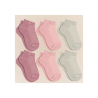 Kit De 6 Pares Meias Lupo Kids Infantil Cano Curto Algodão Tamanho 24 ao 35