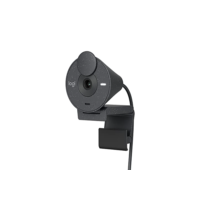 Webcam Full HD Logitech Brio 300 com Microfone com Redução de Ruído, Proteção de Privacidade, Correção Automática de Luz e Conexão USB-C- Grafite