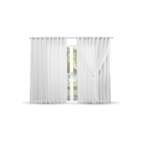 Cortina Microfibra com Voil - Decoração p/ Sala ou Quarto - Cortina com ilhós cromado