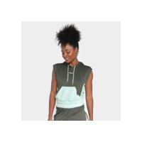 Colete Moletinho Fila Block Sports Capuz Feminino - Verde claro