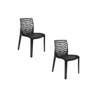 Kit 2 Cadeiras Gruvyer Empilhavel Restaurantes Bares Casa