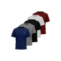 Kit 5 Camiseta Masculina Camisas Slim Voker 100% Algodão