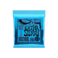 Cordas para guitarra elétrica Ernie Ball Extra Regular Slinky, revestimento de níquel, calibre 8-38