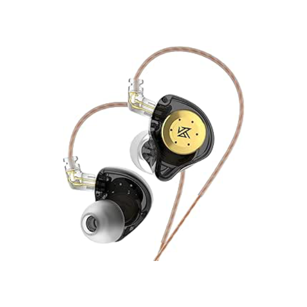 Fones de ouvido intra-auriculares KZ EDX Pro com fio, fones de ouvido IEM, fones de ouvido com som estéreo DD duplo HiFi com cancelamento de ruído (preto, sem microfone)