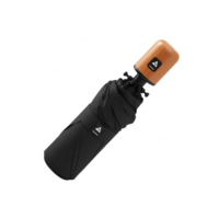 Guarda-Chuva Premium Dobrável com Cabo de Madeira – Abertura Automática 1 Clique, Antivento, Proteção UV, Impermeável, Elegante e Compacto para Qualquer Clima (Preto)