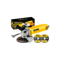 Esmerilhadeira Lixadeira Angular 4.1/2 11000rpm 780w The Black Tools Cor Amarelo Com 2 Discos De Corte