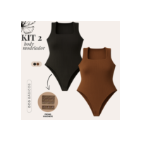 Kit 2 Body Plus Size Regata Feminino Gola Quadrada G1 ao G3