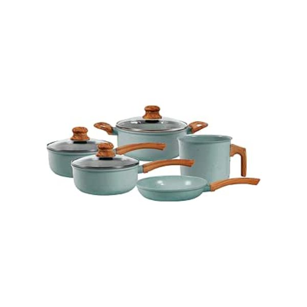 Jogo de Panelas de Alumínio Revestimento Cerâmico com Antiaderente Ecoglide Tuut Marble 5 peças