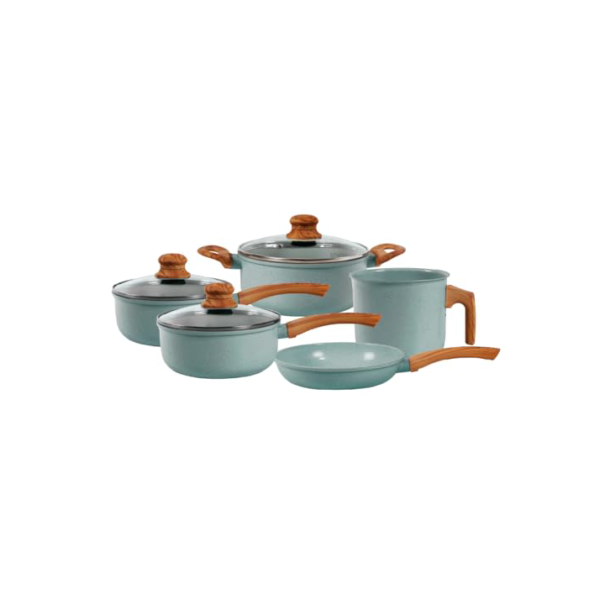 Jogo de Panelas de Alumínio Revestimento Cerâmico com Antiaderente Ecoglide Tuut Marble 5 peças