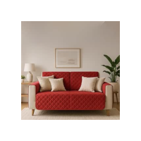 Protetor de Sofá Casa Dona com Porta Objeto 2 Lugares Vermelho