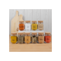 Kit 10 Potes de Tempero 200ml + Cartela de Temperos com 28 Adesivos Opcional