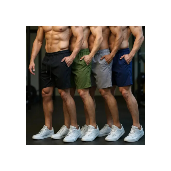 Kit 3 Shorts Tactel Bolso Masculino Academia Corrida Praia