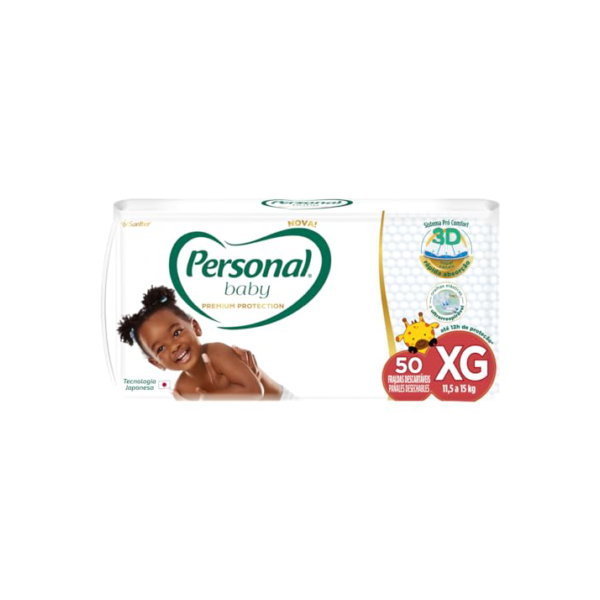 Personal Fralda Baby Premium Protection Extra Grande, 50 unidades