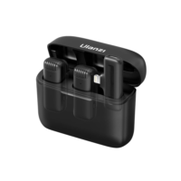 ULANZI J12 Microfone Lavalier sem fio para iPhone iPad e Android, microfone 2 em 1 Plug-Play