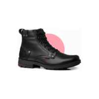 Bota Coturno Pegada 181305 Couro Legítimo Zíper Confortável