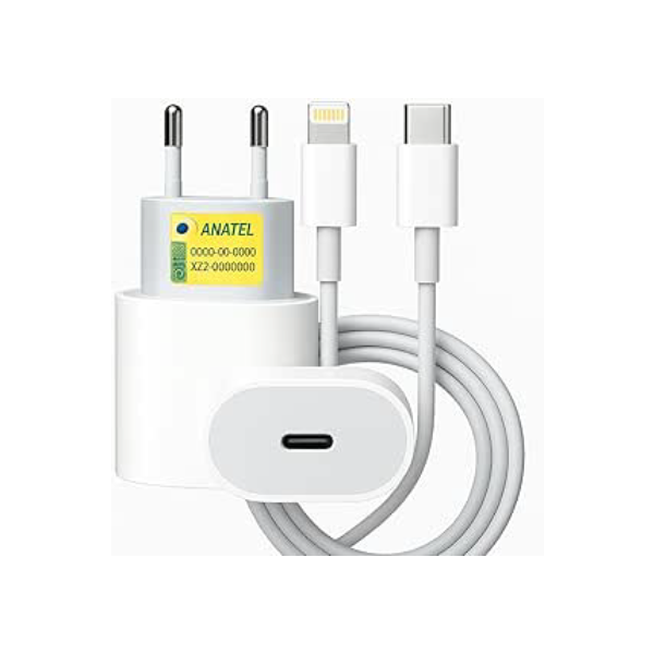 Kit Carregador Super Turbo Premium® Entrada Tipo C + Cabo Compatível com Todos Dispositivos iPhone X Xr SE 11 12 13 14 Premium IOS Android Galaxy, Tablets, Notebooks, Tablets Carga Ultra Rápida