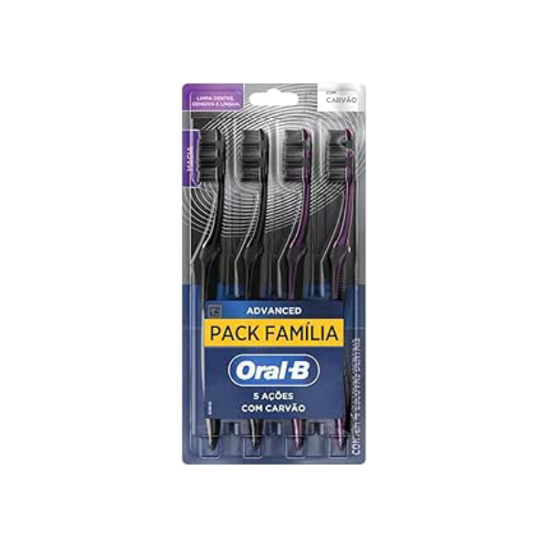Oral-B Escova de Dente 5 Ações Carvão 4 Unidades