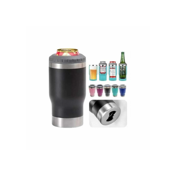 Porta Longneck Multifuncional com Tampa e Abridor Embutido