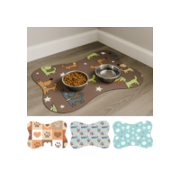Tapete para Comedouro Pet Antiderrapante - Ossinho - 38x26