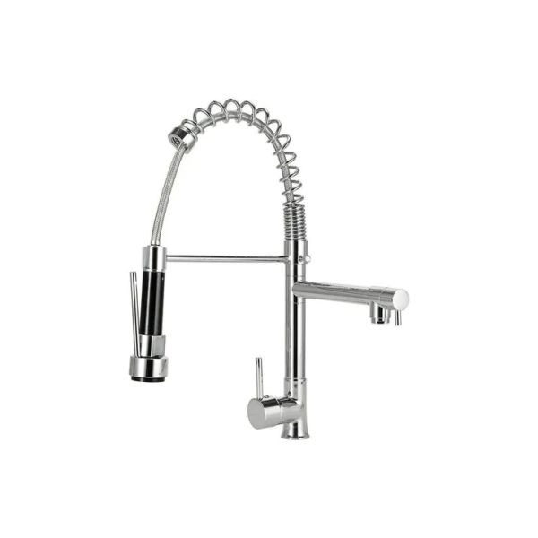 Torneira para cozinha gourmet misturador monocomando munim Pingoo.casa prata