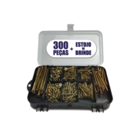 Kit Combo 300 pçs -  Parafusos Chipboard Philips + Buchas + Maleta Cx estojo organizador