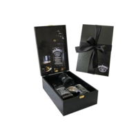 Box Presente Whisky 375ml com 2 Copos e Dosador – Kit Masculino Elegante para Natal, Dia dos Pais, Namorados, Aniversários e Corporativo