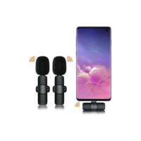 Microfone de Lapela Sem Fio Vlog Compatível Tipo C e iPhone