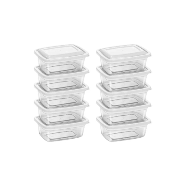 10 Potes Transparente Marmita Fitness 1000ml Bpa Free