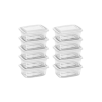 10 Potes Transparente Marmita Fitness 1000ml Bpa Free