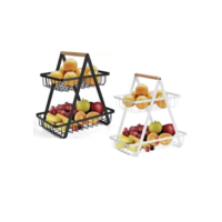 Fruteira Aramada De Mesa Resistente Preta 23,8cm
