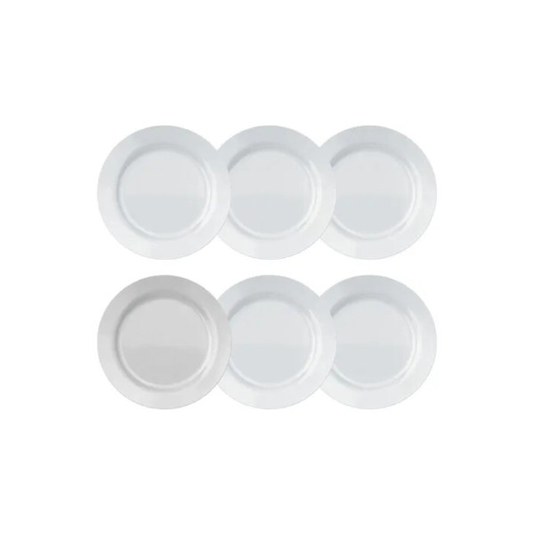 Jogo De Pratos Rasos Duralex Vidro Nadir Opalino Kit 6 Unid