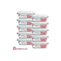 Kit 10 Marmitas Vidro Hermético Vidro Tampa Trava 370ml Star House