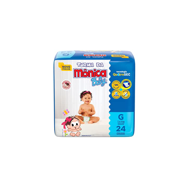 Fralda Turma da Mônica Baby Jumbo G 24 Unidades