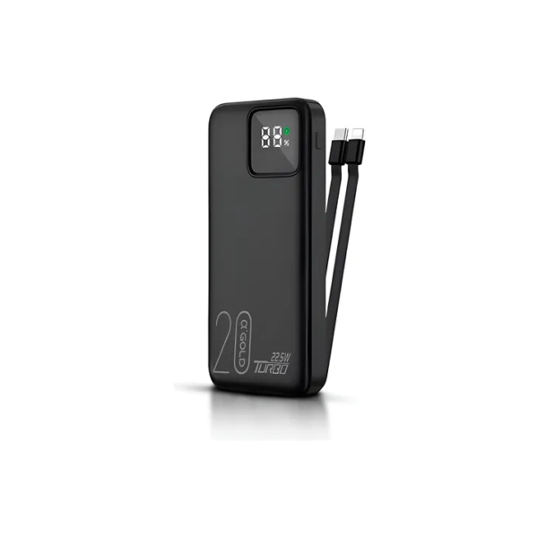 Power Bank Carregador Portátil Turbo 20.000mah Com Anatel - Preto