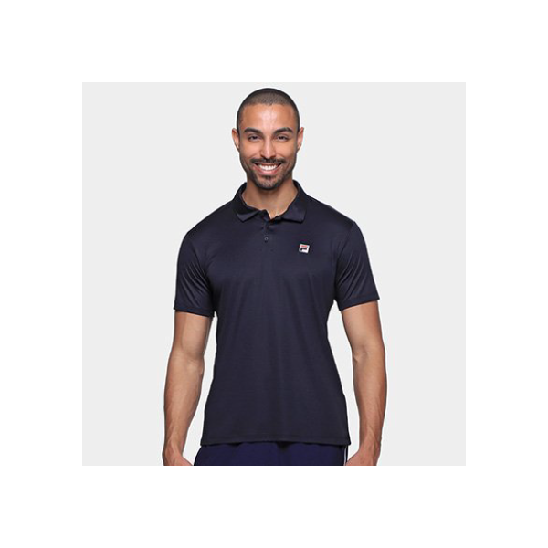 Camisa Polo Fila Player F-Box Masculina - Preto+Vermelho