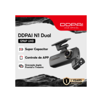 Câmera Veicular DDPAI N1 Dual 1296P+1080P WiFi App Supercapacitor Visão Noturna Gravação em Loops