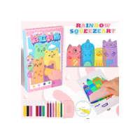 35 Pçs DIY Arco-Íris Arranhões Pintura Crianças Kit De Arte Divertido Marcador Artesanal Graffiti Cartão Postal Brinqued