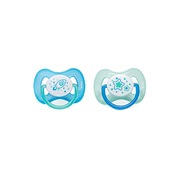 Buba Chupeta Comfort Tam.2 Noturna - Kit Foguete, Multicolor