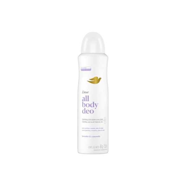 Dove All Body, Desodorante Corporal Aerossol, Para o Corpo Todo, Lavanda e Camomila 150ml