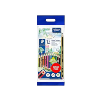 Lápis de Cor, Staedtler, Noris Colour, 61 SET6 ST 12, 12 Cores, Kit com Lápis Preto HB 2 e Borracha