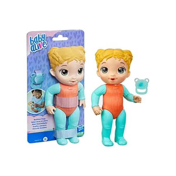 Baby Alive, Boneca, Hora do Soninho, Harper Hugs - Cabelos Loiros, Brinquedo Interativo, 24 cm - A partir de 3 Anos